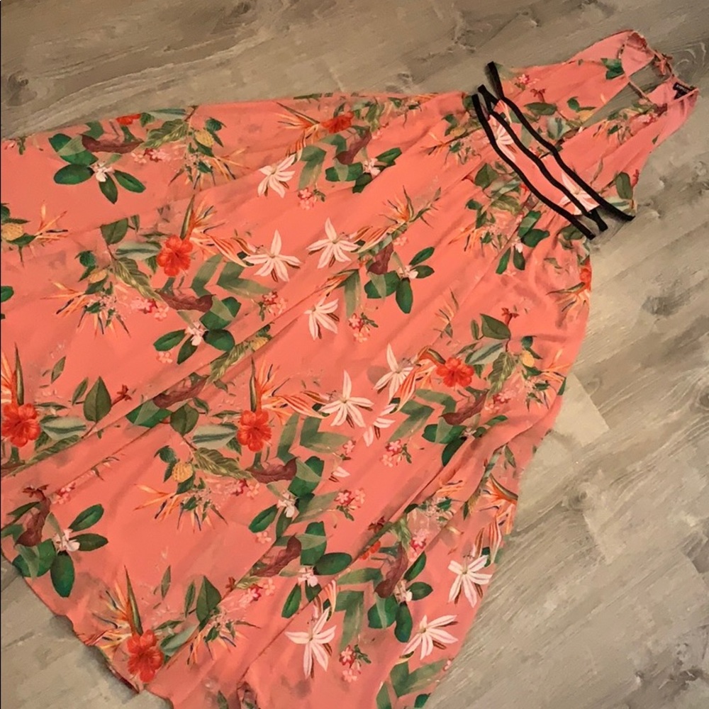 Express Side Cut Out Floral Maxi Dress